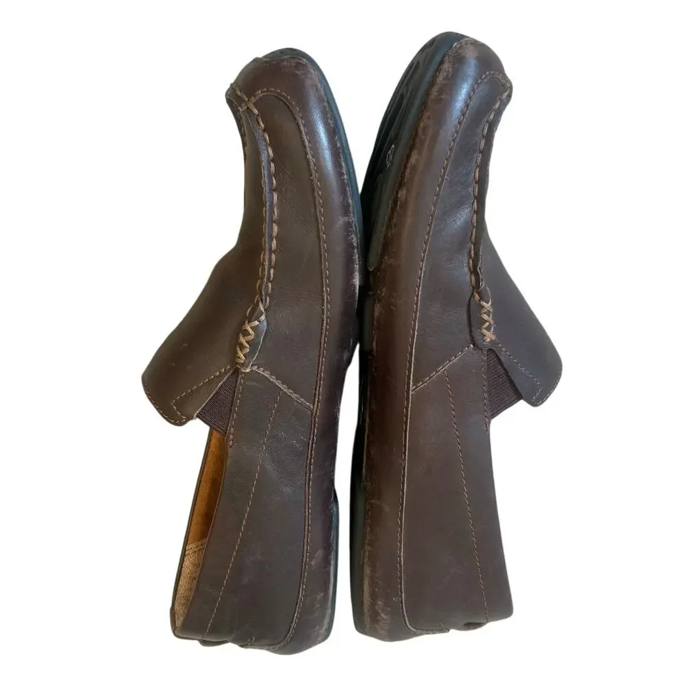 OluKai Akepa Moc Men’s 8 Brown Leather Slip On Loafers Moccasin Shoes